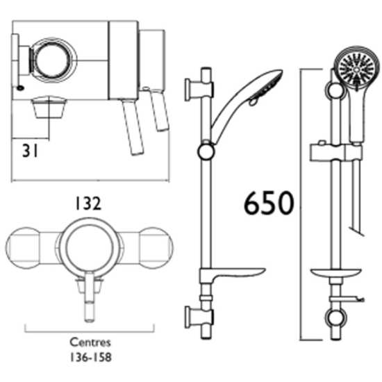 Bristan Prism Concealed Concentric Chrome Shower Valve Kit Pm2 Cshxar C Pm2cshxarc